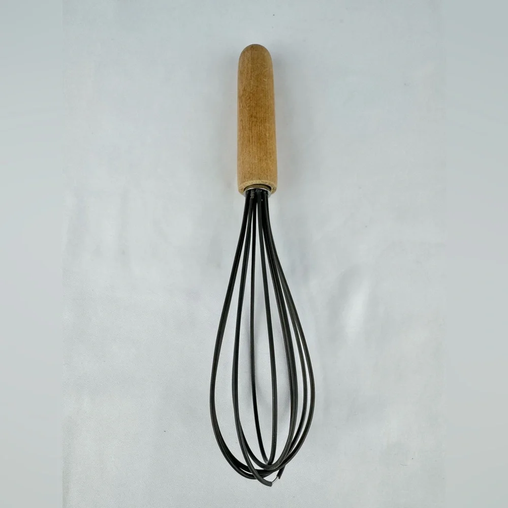 Crate and Barrel Silicone Whisk with Wooden Handle